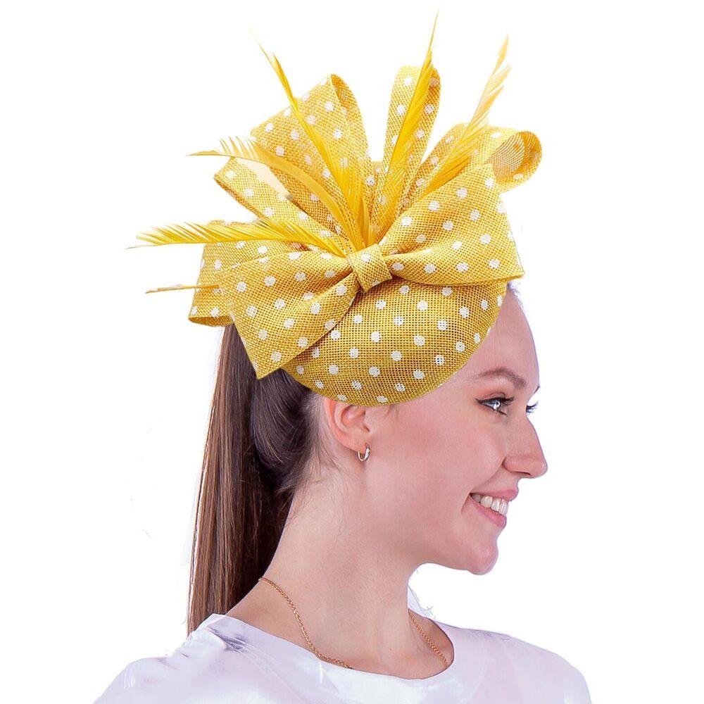 9473 Fascinators Pillbox Hat Sinamay Feather Flower Derby Ball Wedding